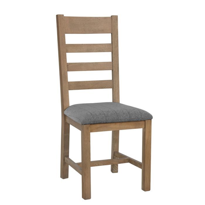 Rhine Slatted Back Chair Grey Check