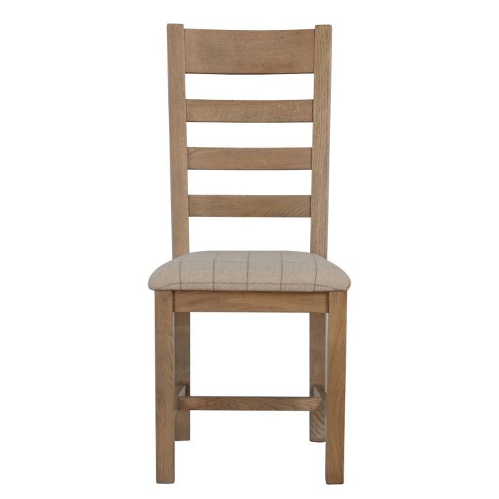 Rhine Slatted Back Chair Natural Check
