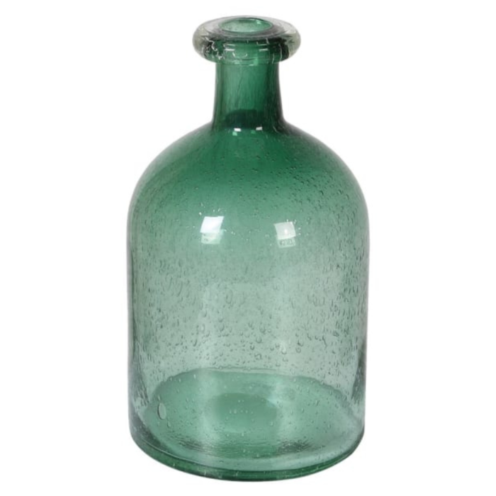 Large Emerald Green Bottle Vase