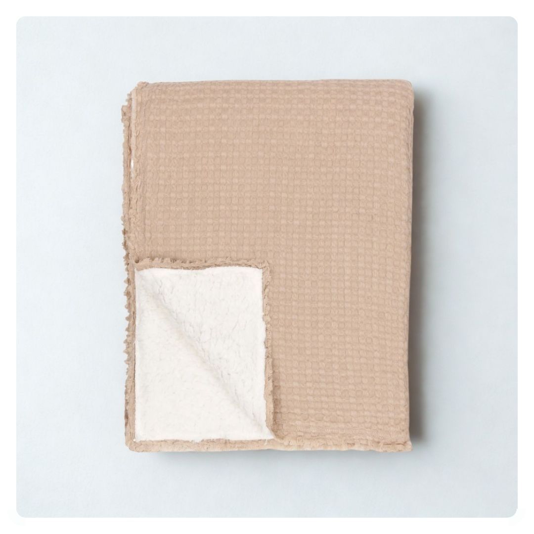 Ronan 130 x 180cm Sherpa Throw in Taupe