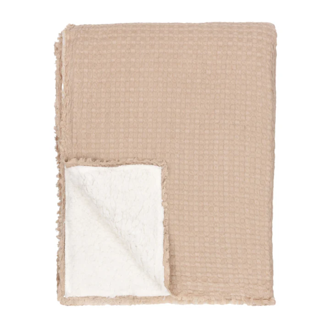 Ronan 130 x 180cm Sherpa Throw in Taupe