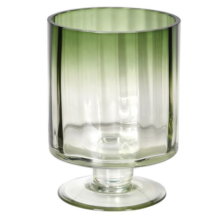 Small Green Glass Hurricane