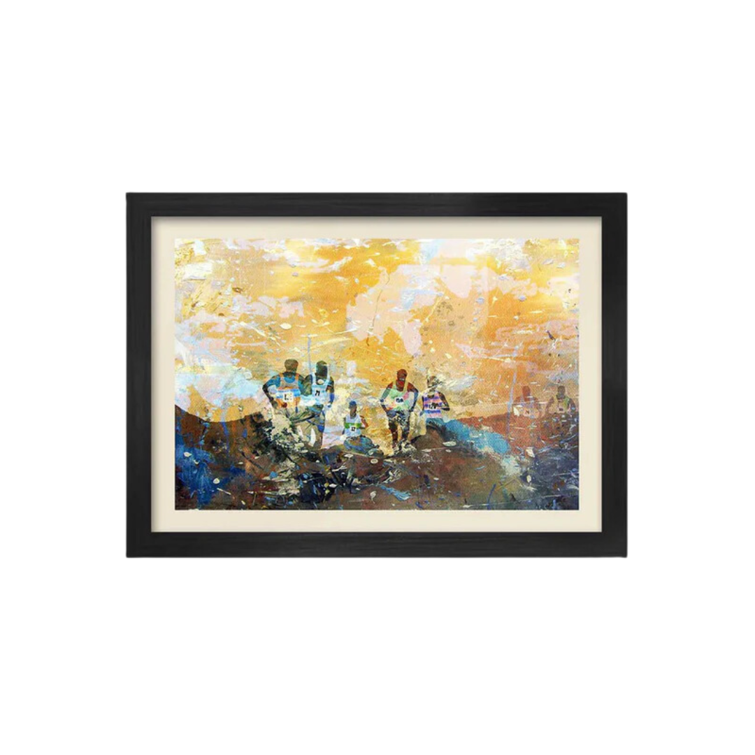 A4 The Runners in Black Frame