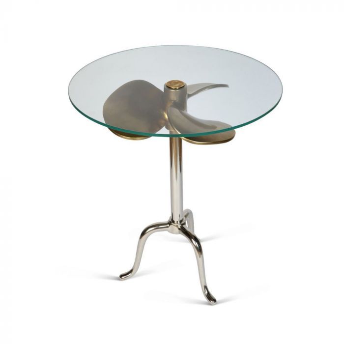 Propeller Table Antique Brass & Nickel Finish