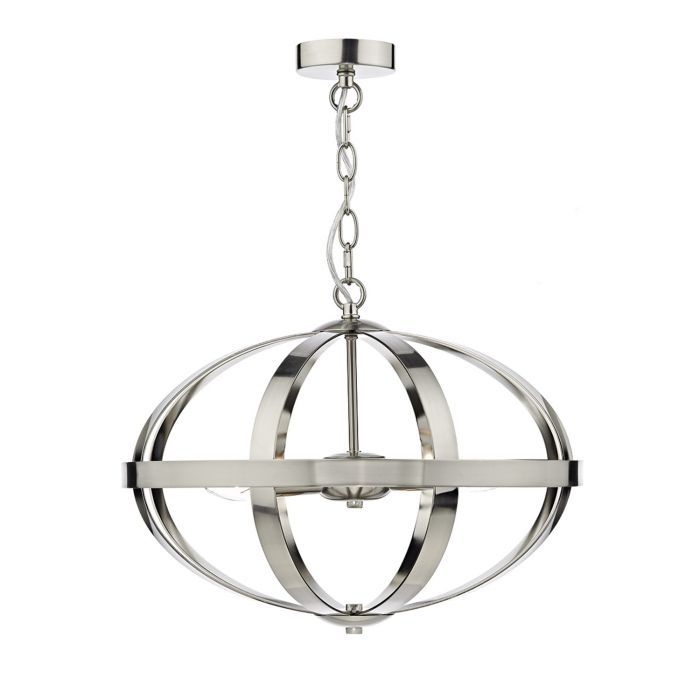 DAR Symbol 3 Light Pendant Satin Chrome