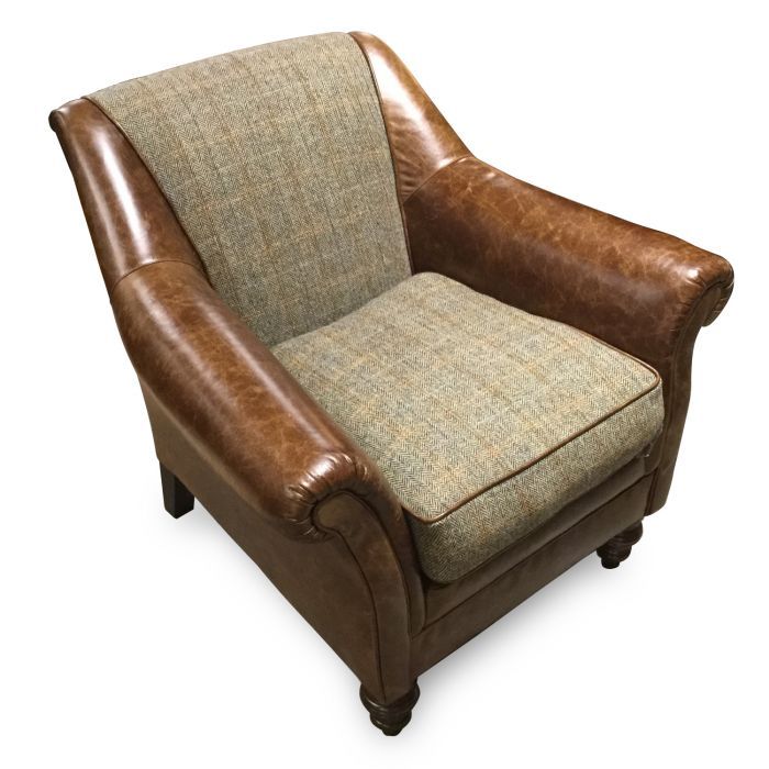 Tetrad Dalmore Accent Chair Leather & Fabric 