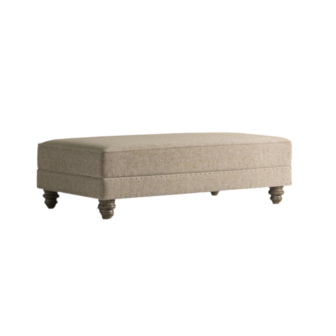 Tetrad Warwick Large Rectangular Stool Commanche Leather & Coco Fabric