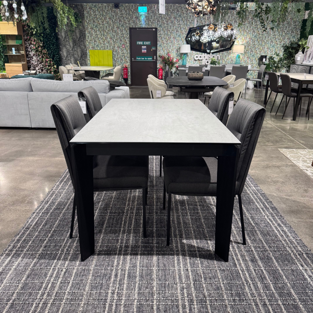 Alpha Extendable Dining Table & 4 Romy Dining Chairs 