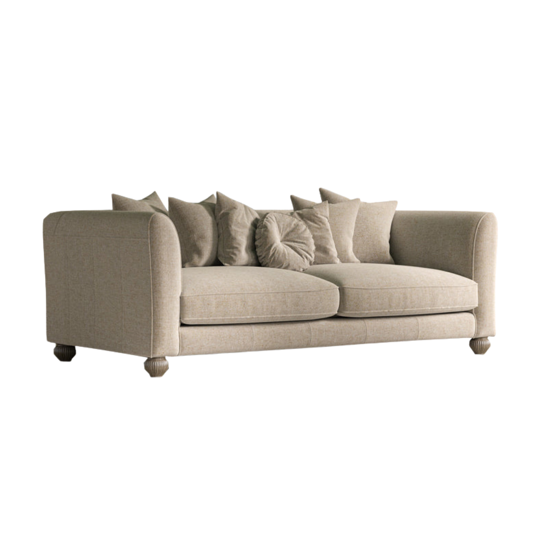Tetrad Lowry Midi Sofa Commanche Leather with Coco Velvet