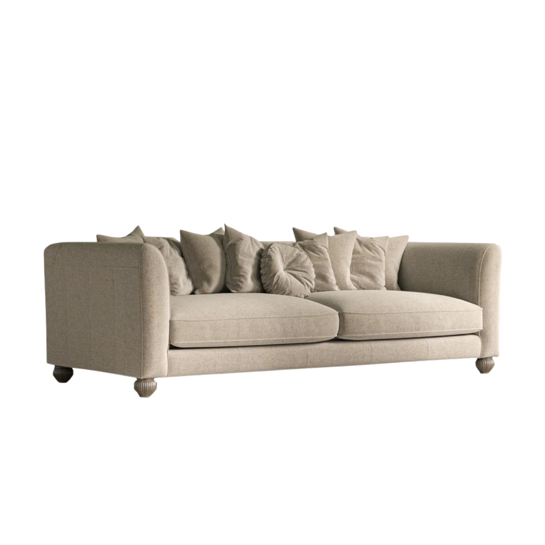 Tetrad Lowry Grand Sofa Commanche Hide with Coco Velvet