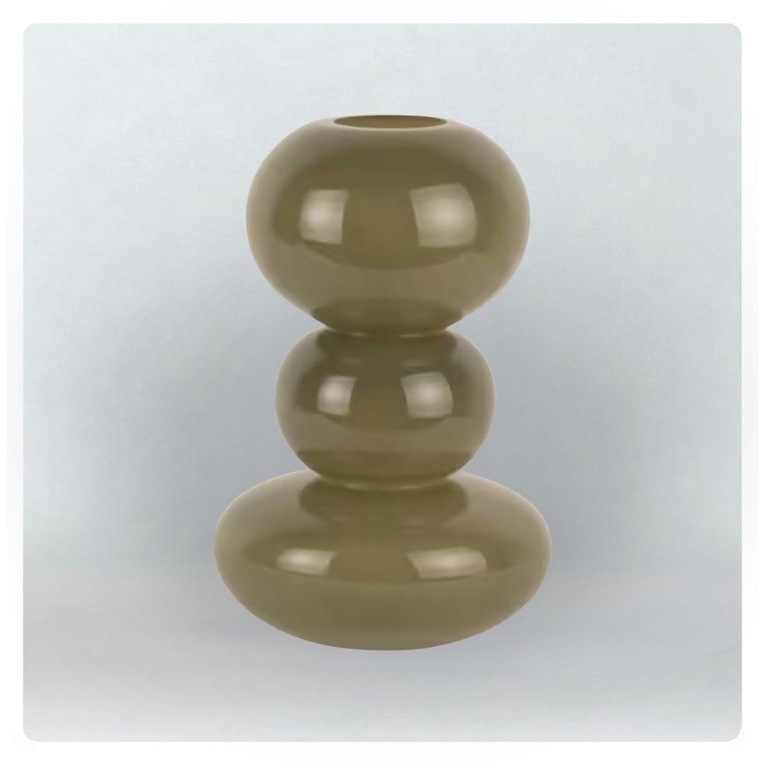 Large Bubbled Glass Vase in Dark Green
