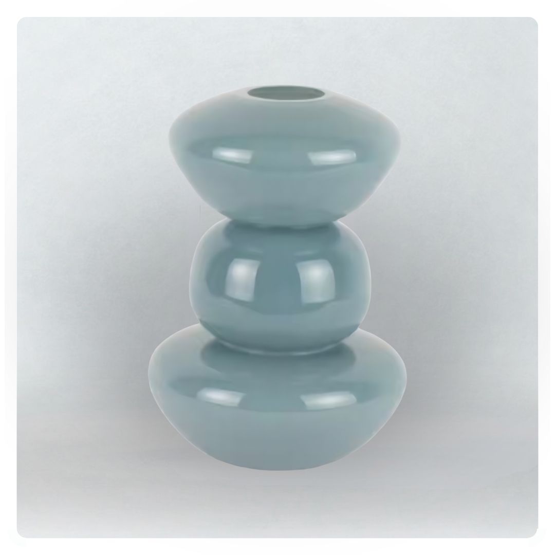 Medium Bubble Glass Vase in Soft Blue