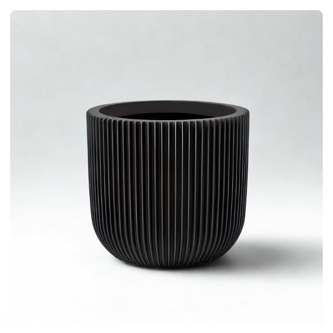 Capi Cylinder Groove Pot In Anthracite
