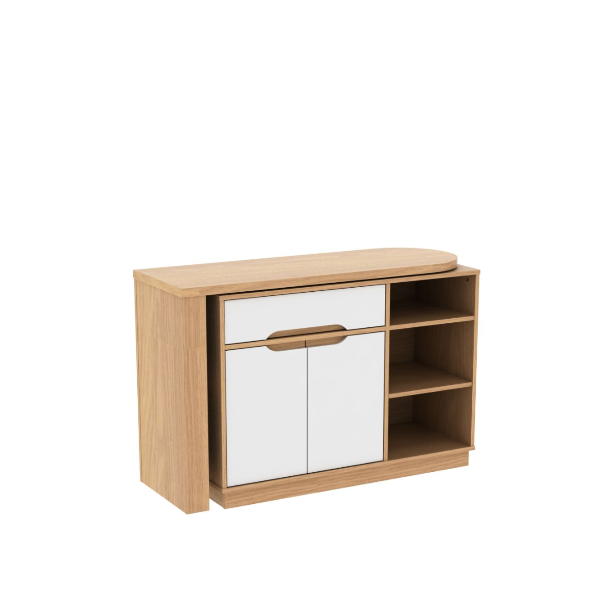 Oak and White Hideaway Desk