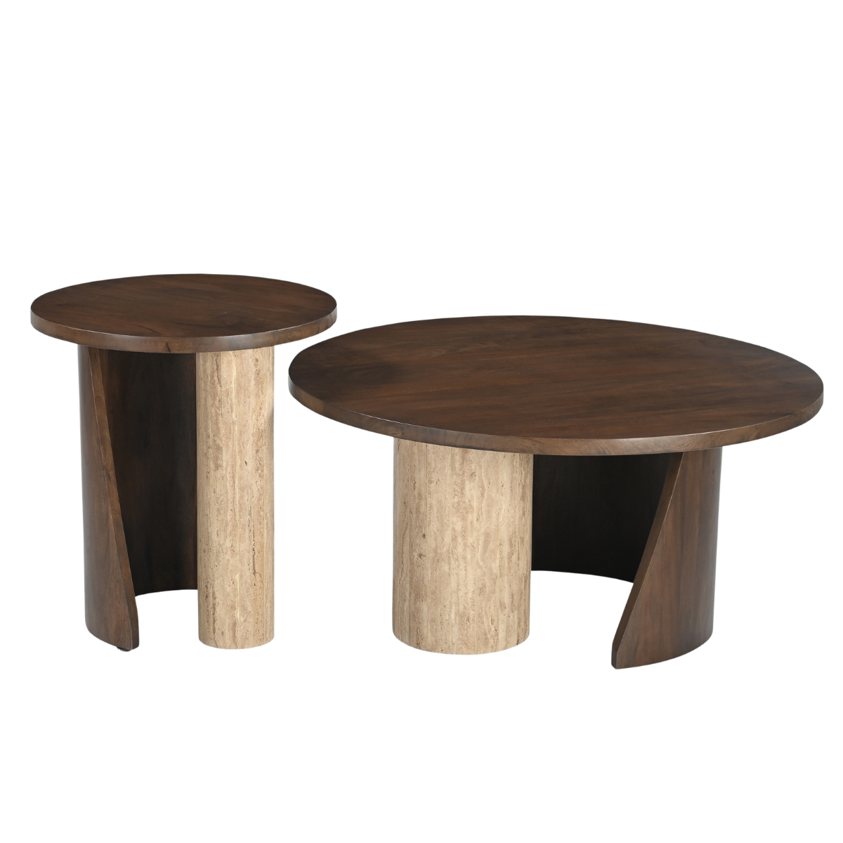 Travertine Pillar Coffee Table
