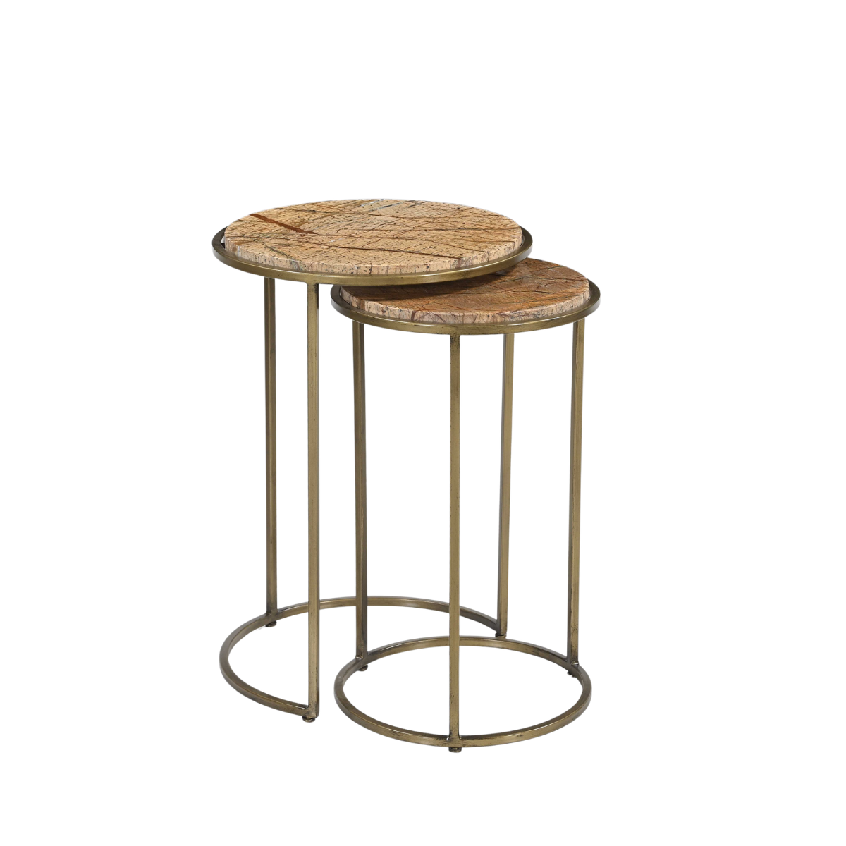 Round Marble Nest of Tables in Sand